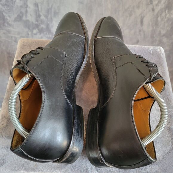 Magnanni Cap Toe‎ Mens 9.5 Black Leather Oxford Shoes - Picture 1 of 14